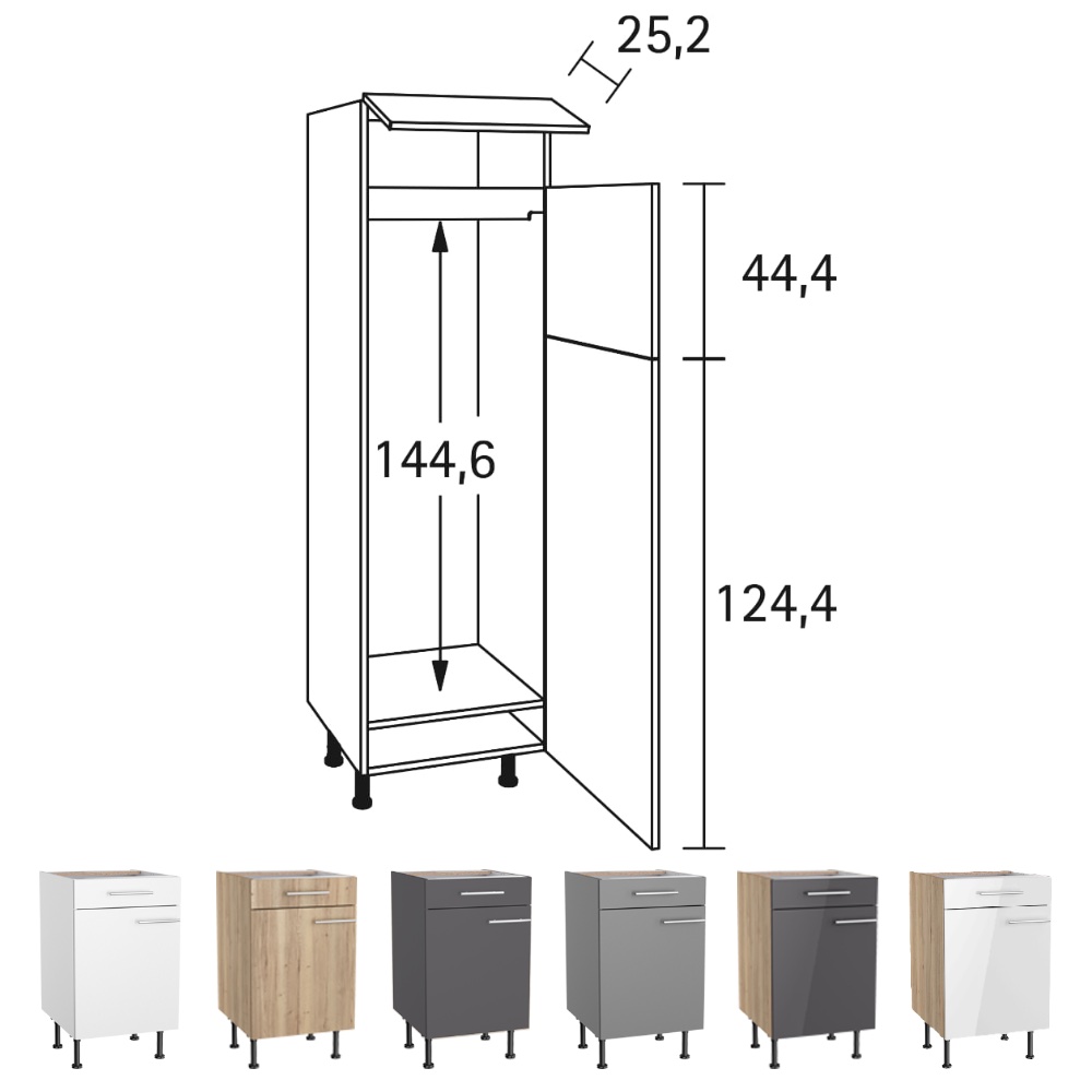 OPTIkomfort  - Hochschrank für Kühl- / Gefrierkombination - Höhe 211.8 cm - H614-8