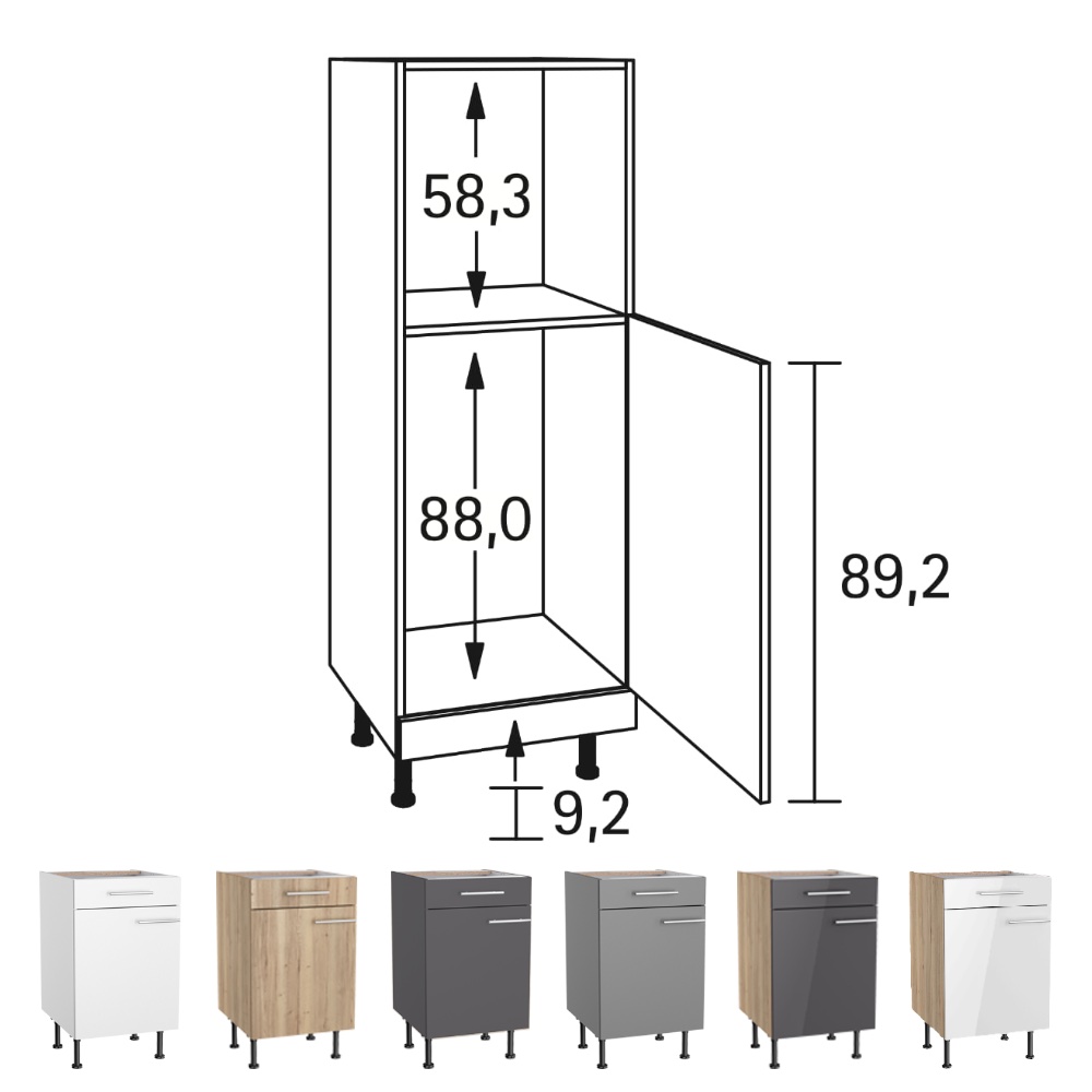 OPTIkomfort  - Midischrank für Backofen und integrierbaren Kühlschrank - Höhe 176.6 cm - MH660-8