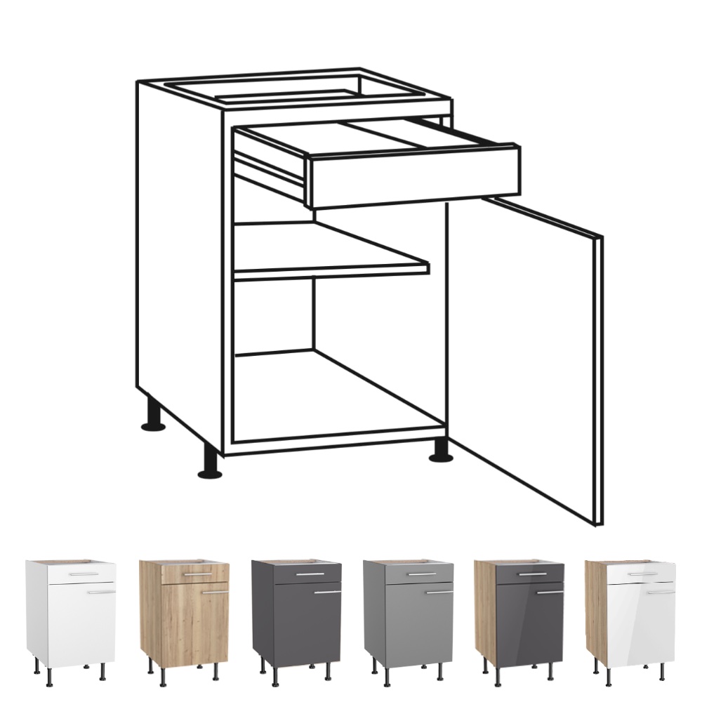 OPTIkomfort  - Unterschrank ohne Arbeitsplatte - Breiten 30|40|50|60cm - U306-8E | U406-8E | U506-8E | U606-8E