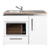 Stengel Steel Concept - Miniküche Designline MDMOS 120 - mit Arbeitsplatte, Kühlschrank, Schubladen und Mikrowellenofen 30l