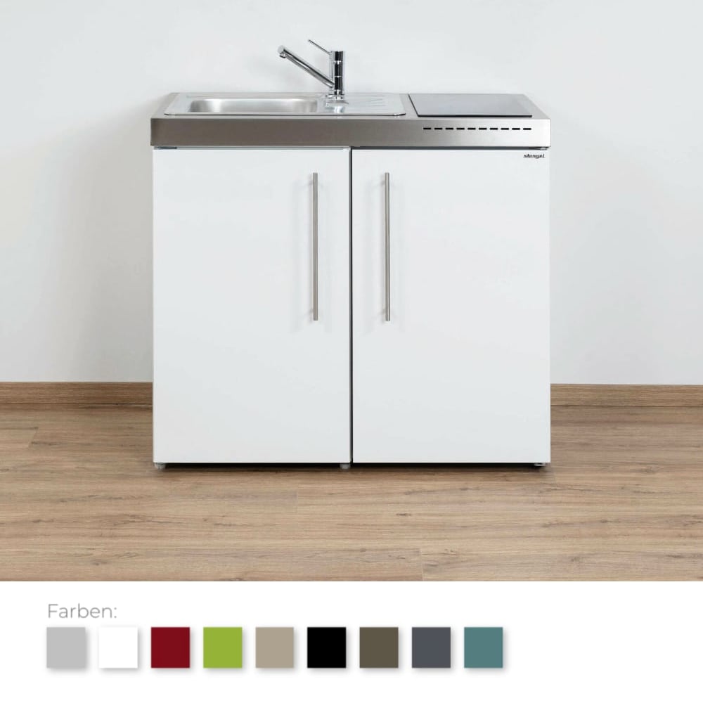 Stengel Steel Concept - Miniküche Premiumline MP 100 - mit Kühlschrank