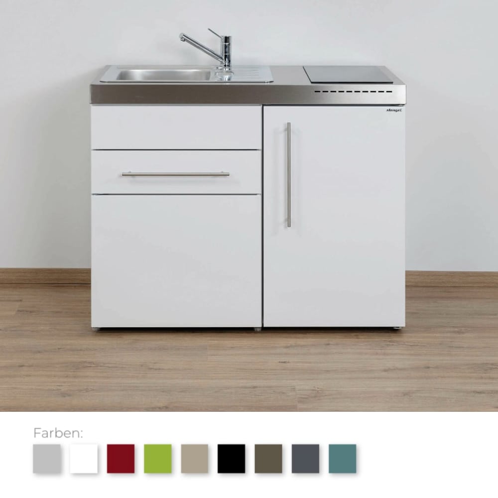 Stengel Steel Concept - Miniküche Premiumline MP 110 S - mit Kühlschrank und Schublade