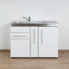 Stengel Steel Concept - Miniküche Premiumline MP 120 A - mit Kühlschrank, Schublade und Apothekerauszug