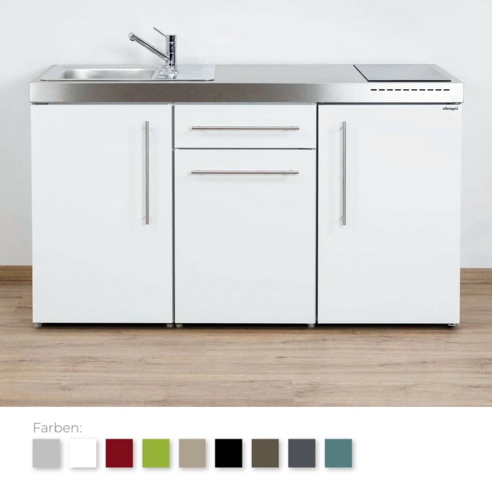 Stengel Steel Concept - Miniküche Premiumline MP 150 - mit Kühlschrank und Schublade