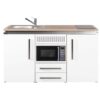 Stengel Steel Concept - Miniküche Designline MDM 150 - mit Arbeitsplatte, Schubladen, Kühlschrank und Mikrowelle