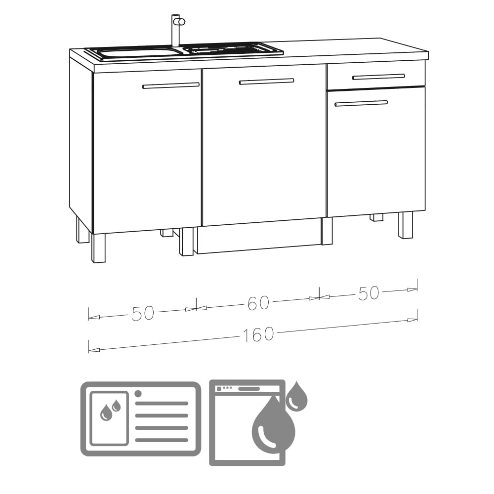 OPTIkomfort  Modular - Modul Spülen inkl. Elektrogeräte - SP16E-5E