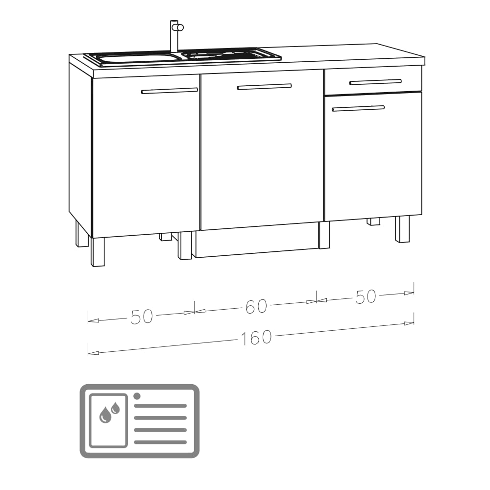 OPTIkomfort  Modular - Modul Spülen ohne Elektrogeräte - SP16O-5E