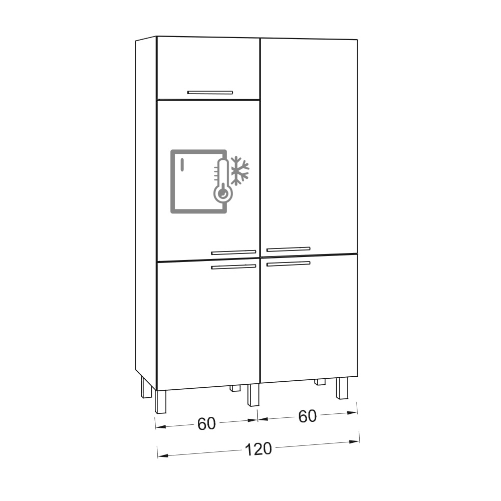 OPTIkomfort  Modular - Hochschrank inkl. Kühlschrank - STKS12E-5