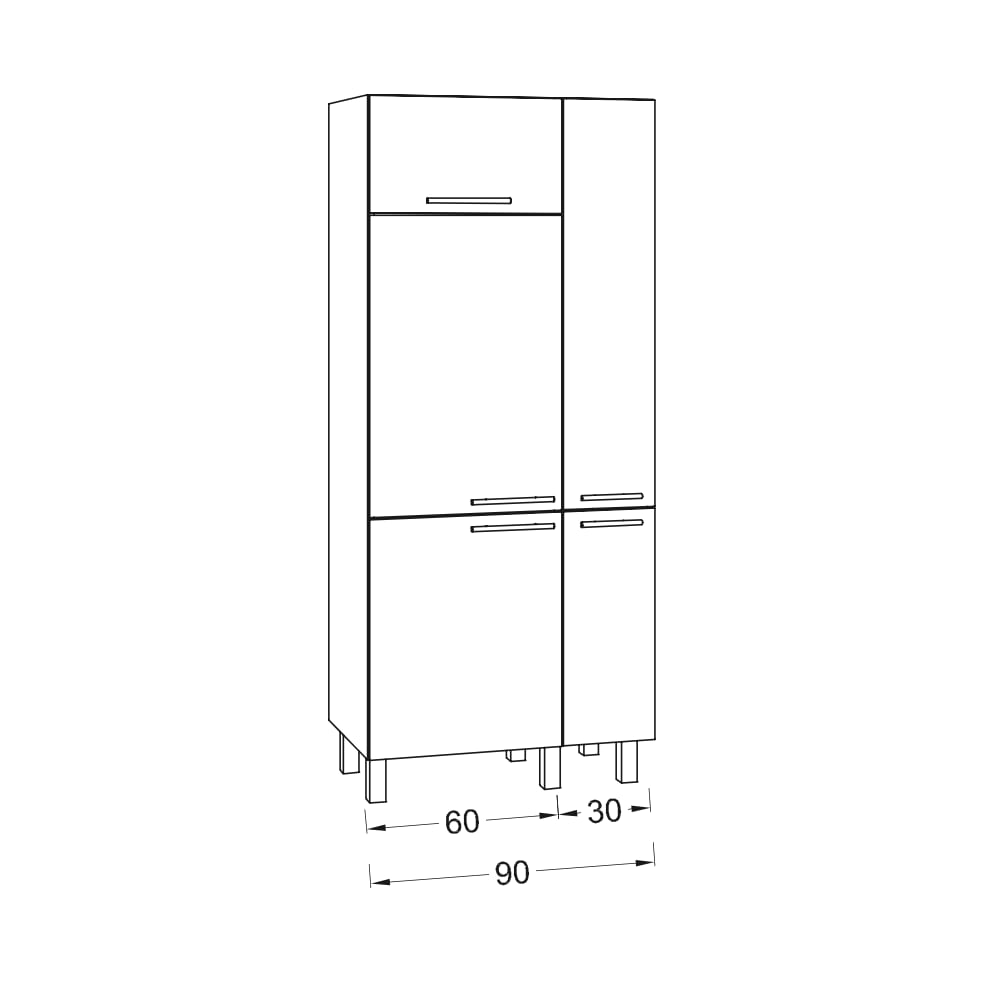 OPTIkomfort  Modular - Hochschrank mit Apothekerschrank - STKS9O-5