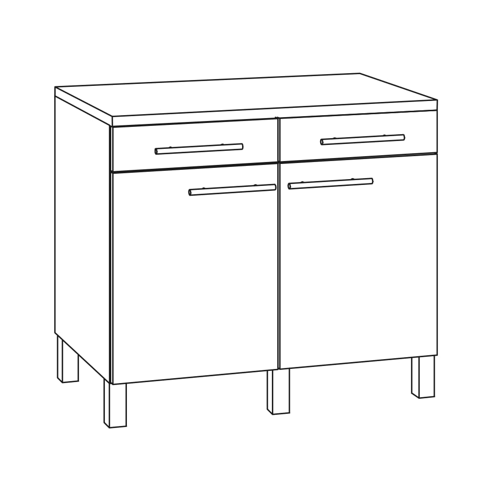 OPTIkomfort  Modular - Module Unterschränke mit Arbeitsplatte - Breite 100cm - UA106-5E