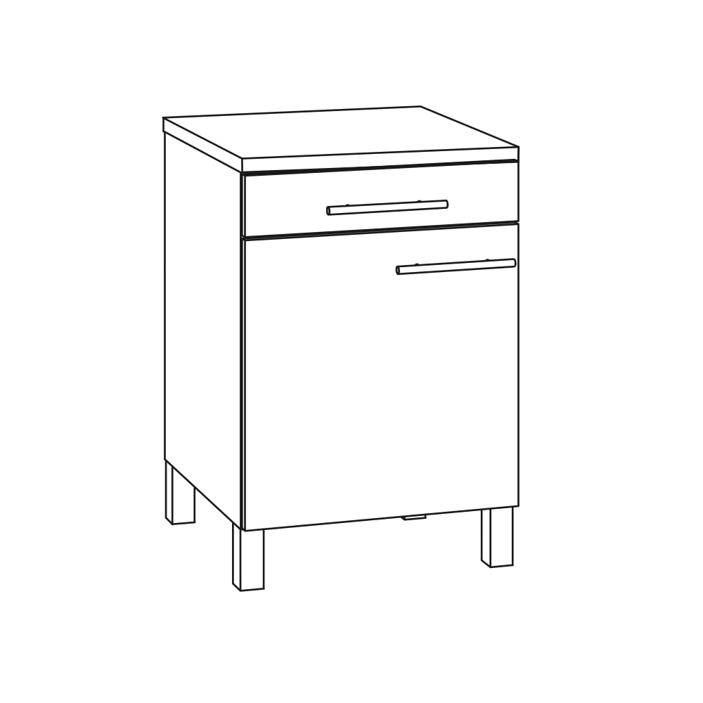 OPTIkomfort  Modular - Module Unterschränke mit Arbeitsplatte - Breite 60cm - UA606-5E
