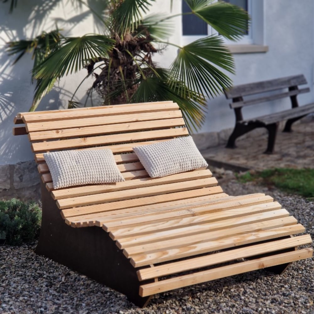 Tischdirekt.de - Holz Gartenmöbel - Sonnenliege - Lärchenholz massiv