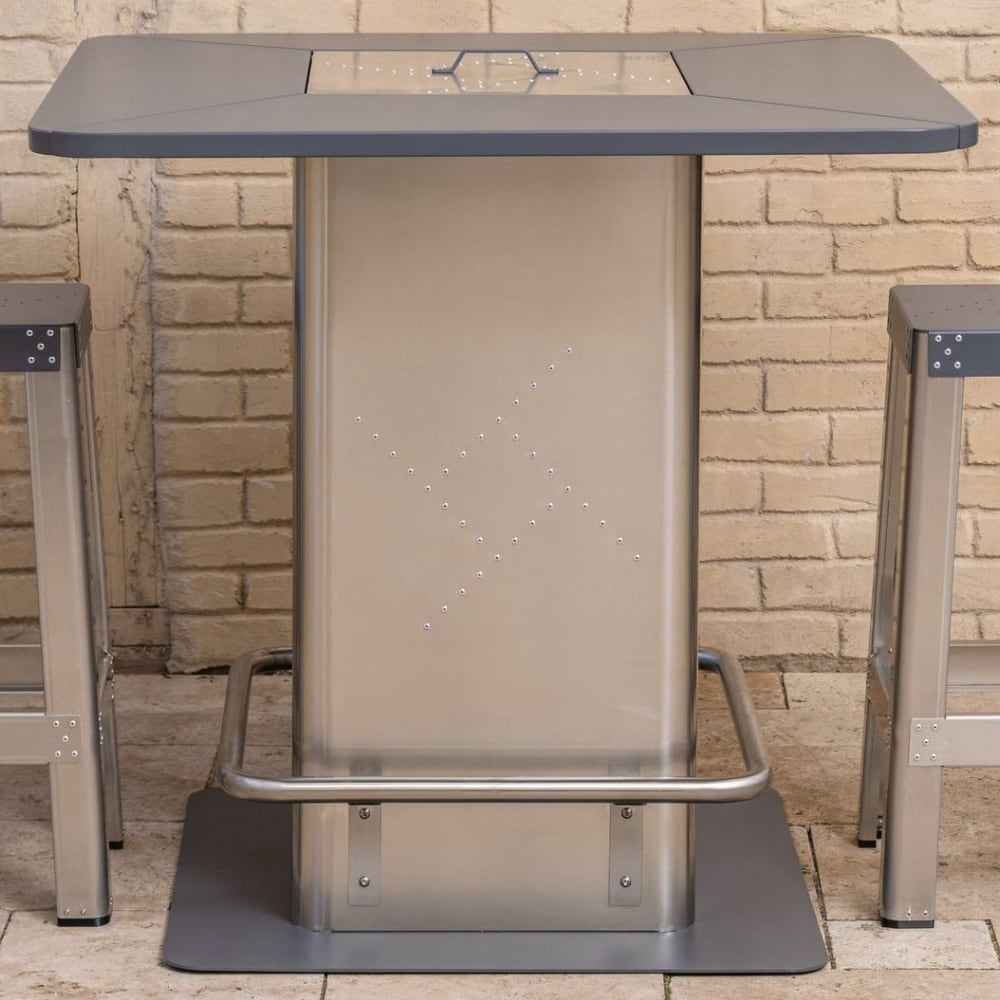 Stengel Steel Concept - Streamline - Stehtisch mit Staufach für Getränkekiste oder Kühlbox - 2600010000000