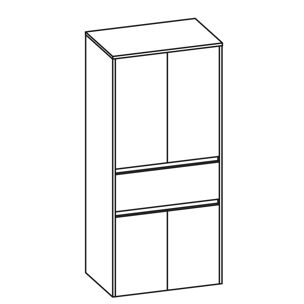 Pelipal - QUICKSET 393 - zerlegte Badmöbel - Midischrank - 66cm (393.016757)