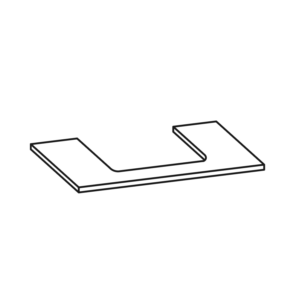 Pelipal - QUICKSET 393 - zerlegte Badmöbel - Waschtischplatte - für Keramik Aufsatzbecken (980.758130)