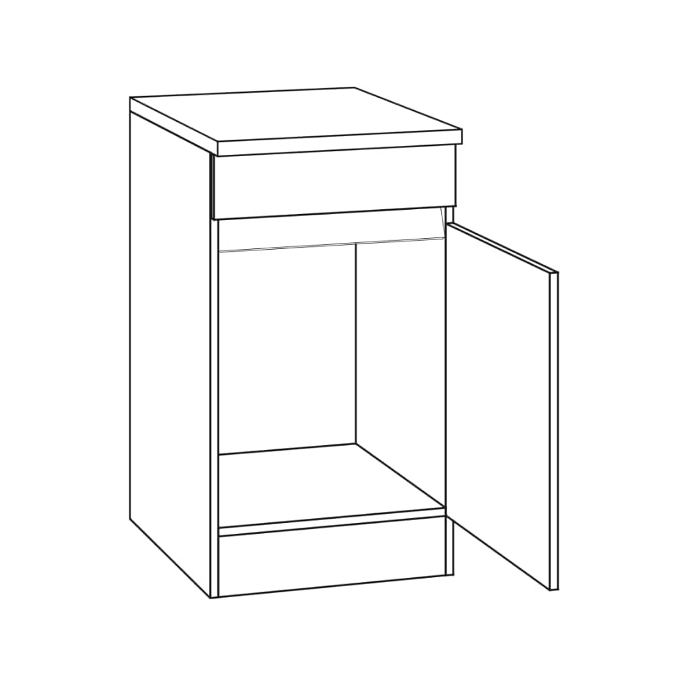 OPTIklar - Spülenunterschrank mit Arbeitsplatte – Breiten 50/60cm – SP506-0
