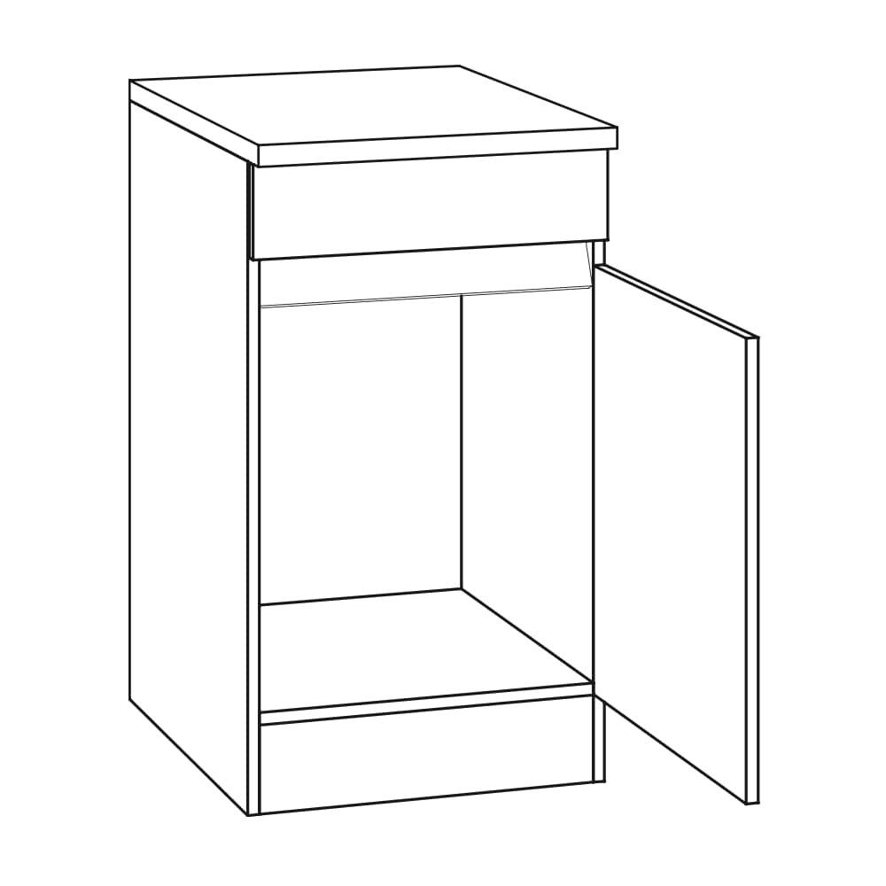 OPTIklar  - Spülenunterschrank mit Arbeitsplatte – Breiten 50/60cm – SP506-0