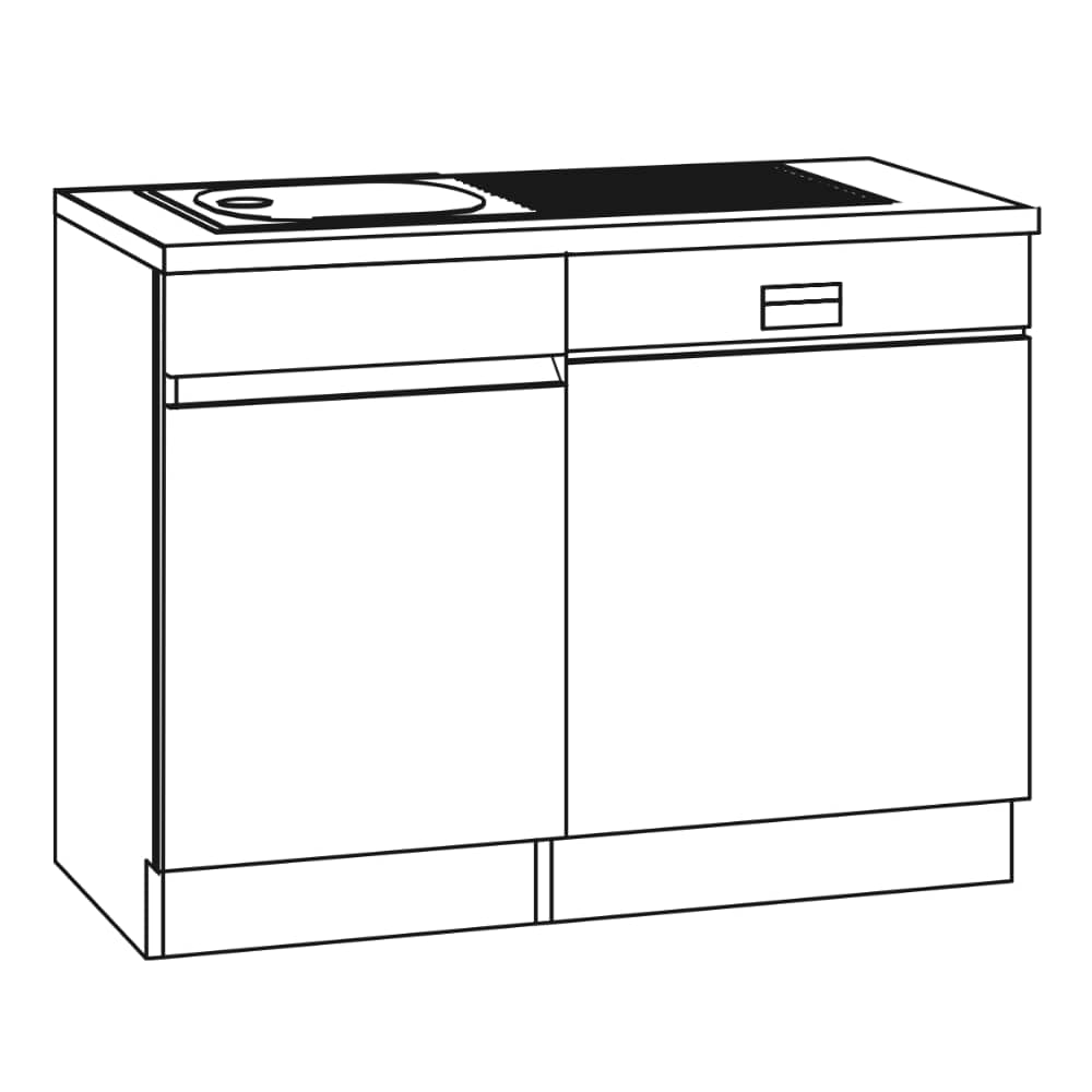 OPTIklar  - Spülenschrank-Set – zur Verwendung mit Geschirrspüler mit Arbeitsplatte mit Spüle - Breiten 110cm – SPT506-0