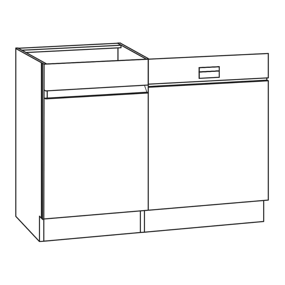 OPTIklar  - Spülenschrank-Set – zur Verwendung mit Geschirrspüler ohne Arbeitsplatte ohne Spüle - Breiten 110cm – SPTO506-0