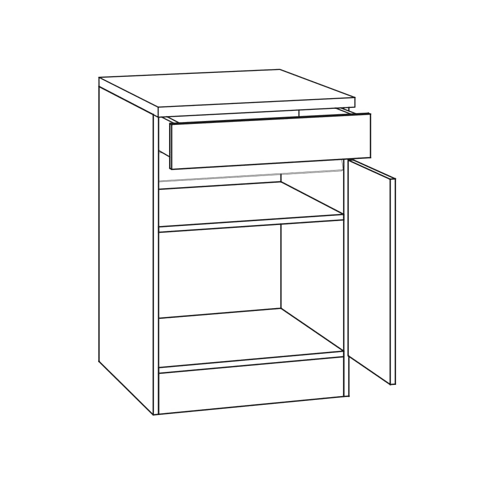 OPTIklar  - Unterschrank mit Arbeitsplatte – Breiten 30/40/50/60cm – U306-0