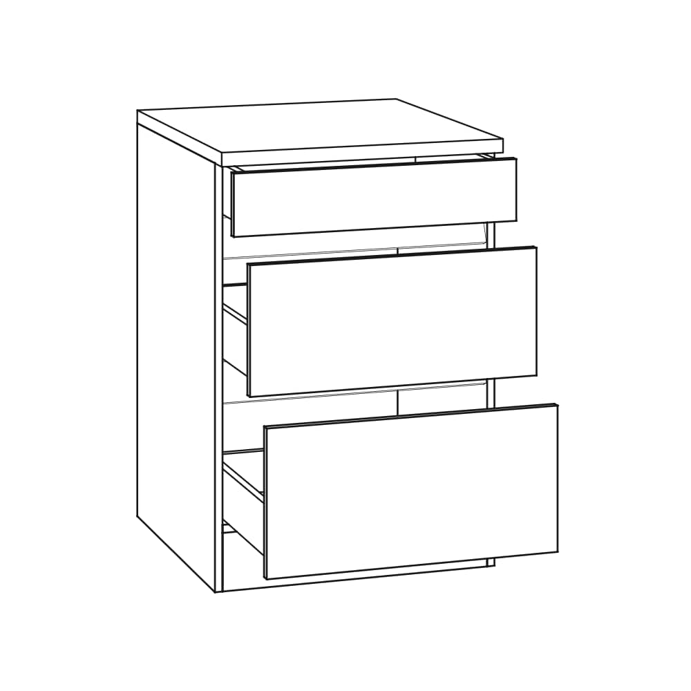OPTIklar  - Unterschrank mit Arbeitsplatte – Breiten 50/60cm – U536-0