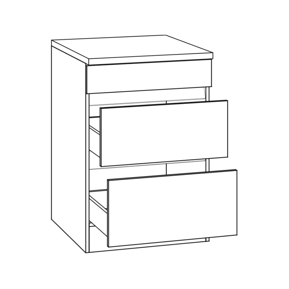 OPTIklar  - Unterschrank mit Arbeitsplatte – für Glaskeramikkochfeld - Breite 60cm – UC636-0