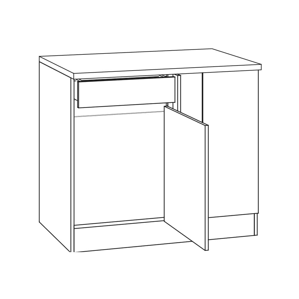 OPTIklar  - Eckunterschrank mit Arbeitsplatte – Breite 60cm – UE106-0