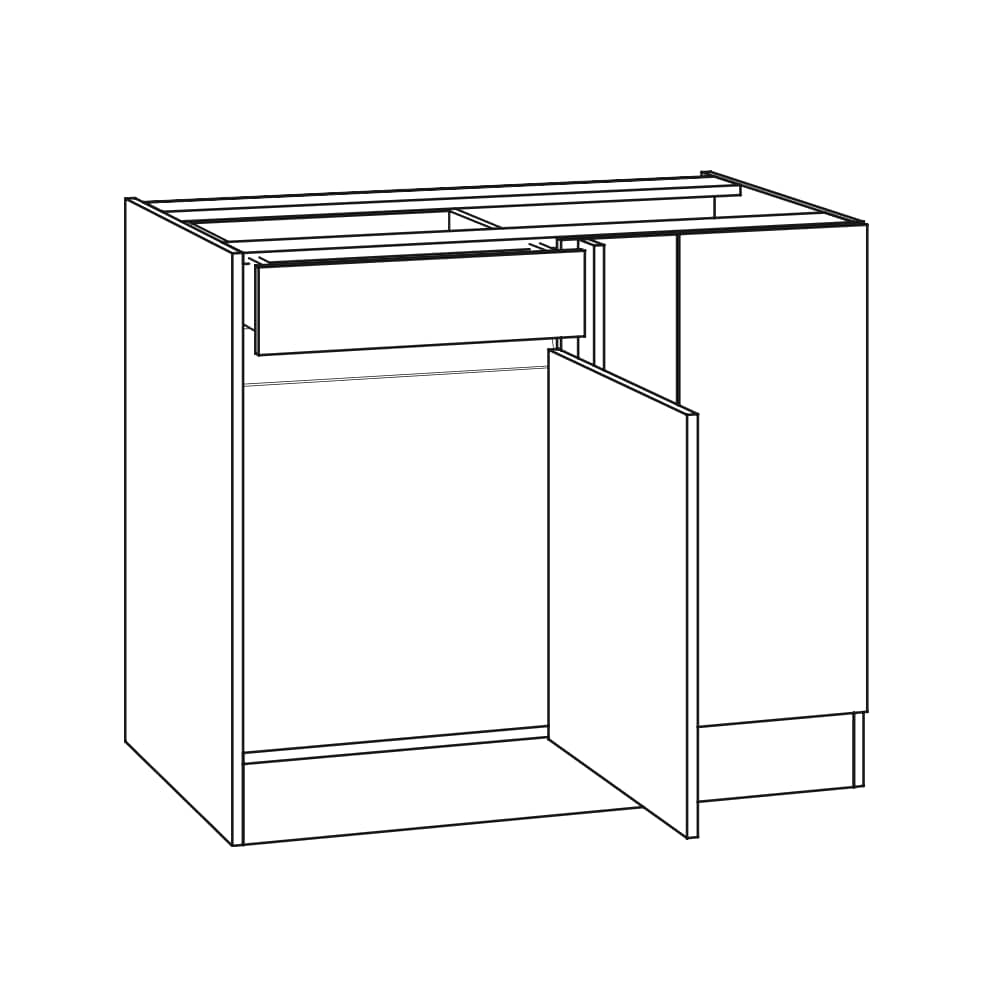 OPTIklar  - Unterschrank ohne Arbeitsplatte – Eckunterschrank - Breiten 100cm – UEO106-0