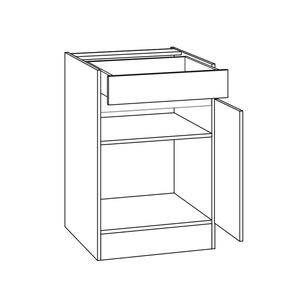 OPTIklar  - Unterschrank ohne Arbeitsplatte – Breiten 30/40/50/60cm – UO306-0