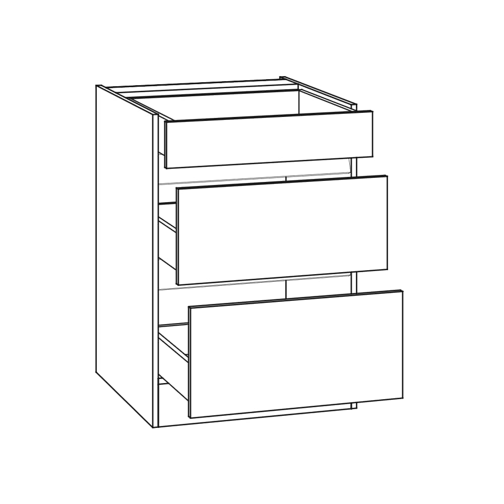 OPTIklar - Unterschrank ohne Arbeitsplatte – mit Schubkasten und Auszüge - Breiten 50/60cm – UO536-0