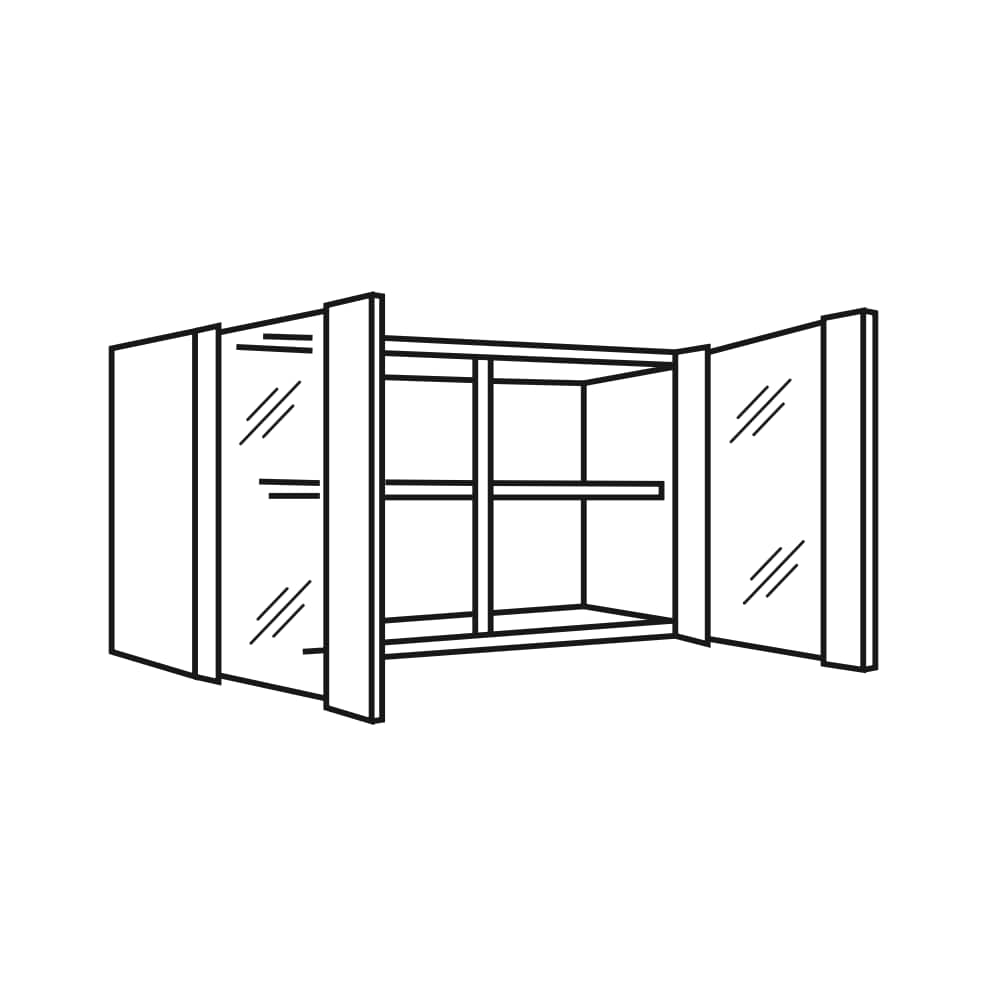 OPTImulti  - Oberschrank mit Stollenglastür - Breite 100cm - OG156-1