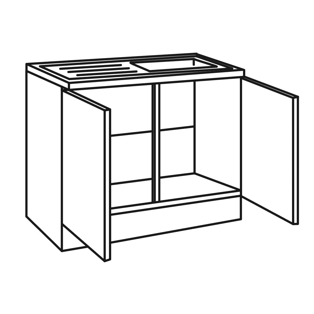 OPTImulti - Spülenschrank mit Arbeitsplatte und Einbauspüle EB1 - Breite 100cm - SAPL106-1