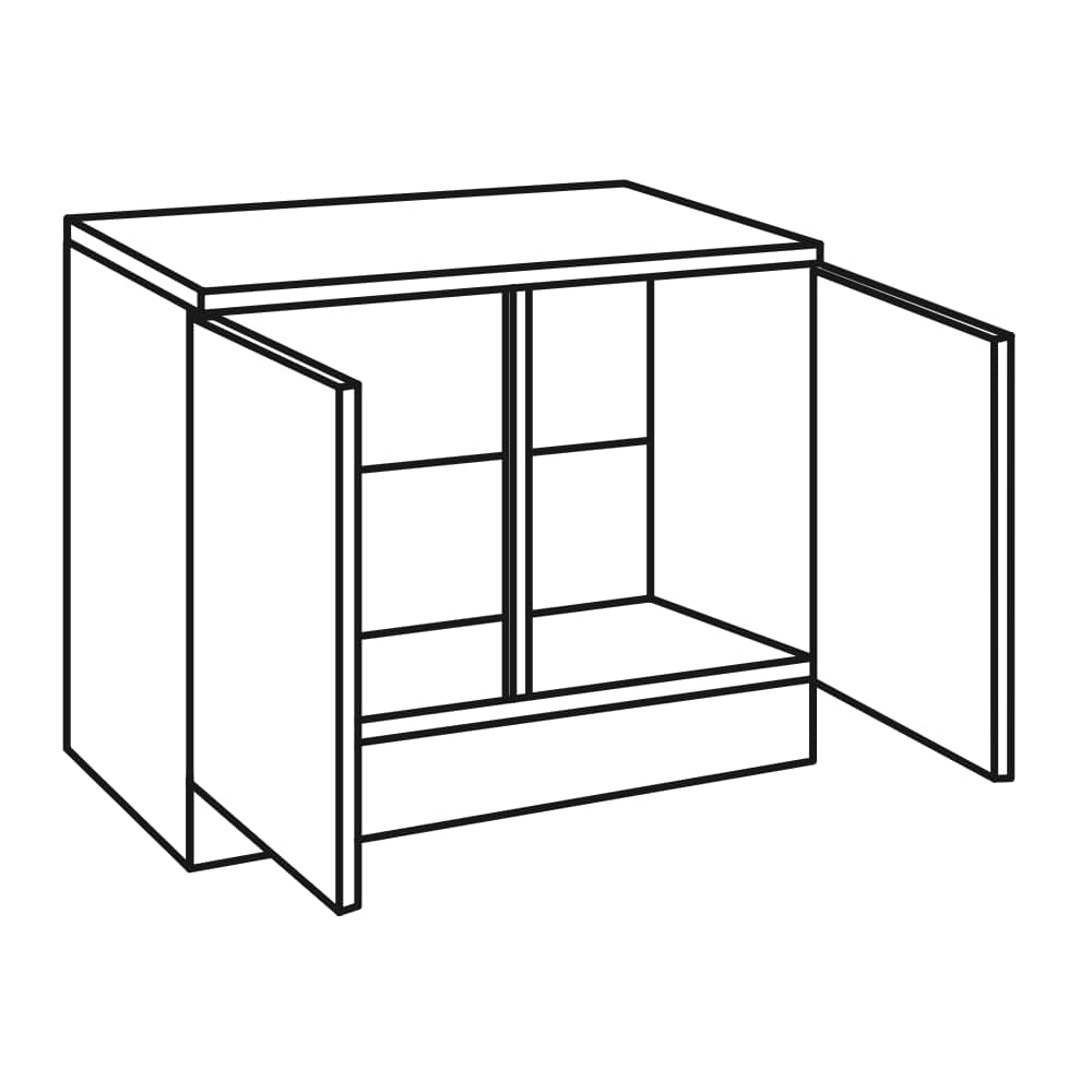 OPTImulti - Spülenschrank mit Arbeitsplatte ohne Spüle - Breite 100cm - SAPLO106-1