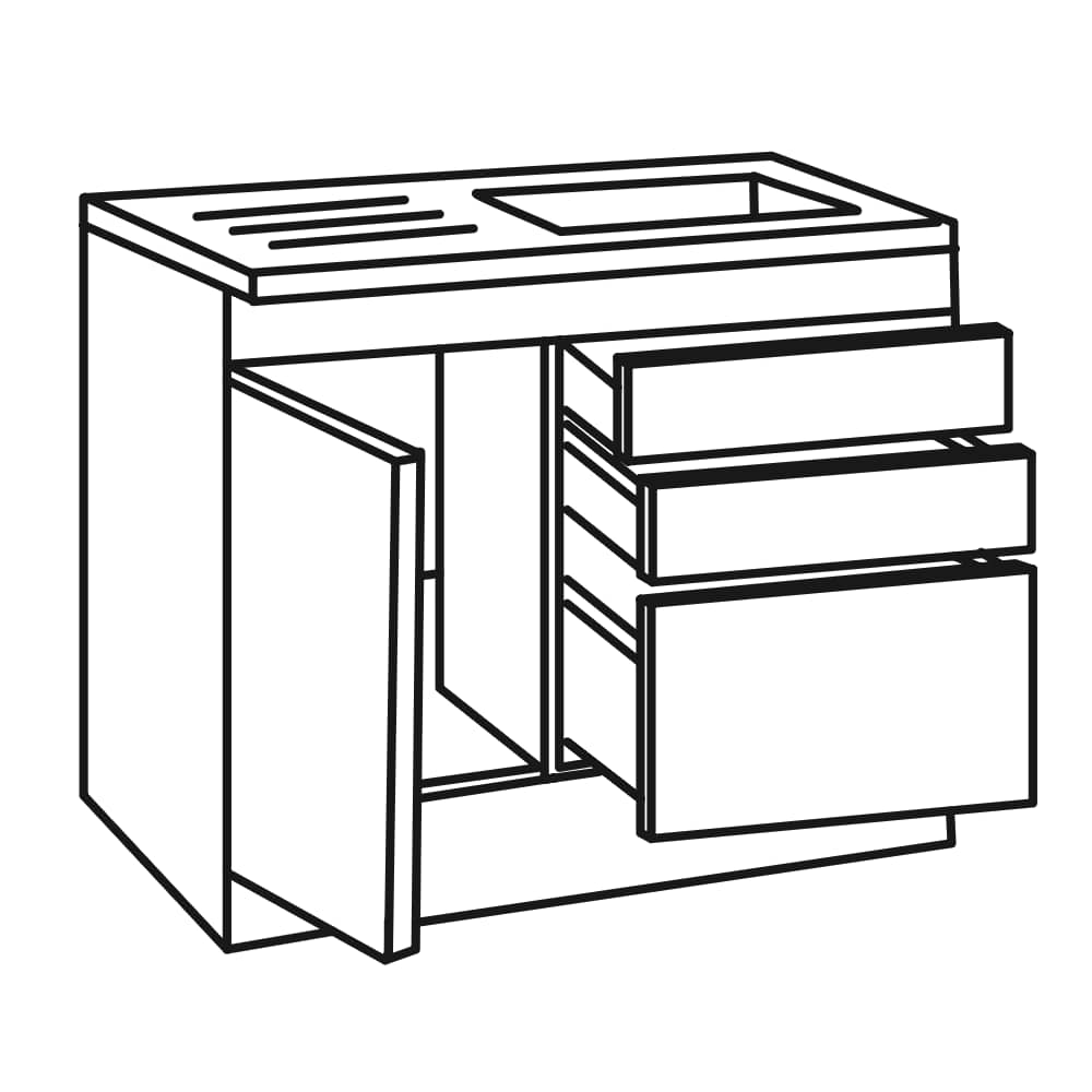 OPTImulti - Spülenunterschrank mit Spülenauflage - Breite 100cm - SP135-1