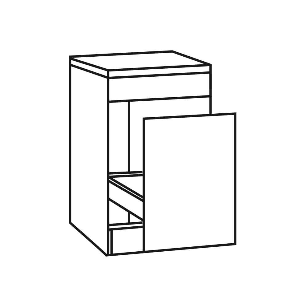 OPTImulti - Spülenunterschrank mit Arbeitsplatte - Höhe 88cm - Tiefe 60cm - Breite 60cm - SPA616-1E
