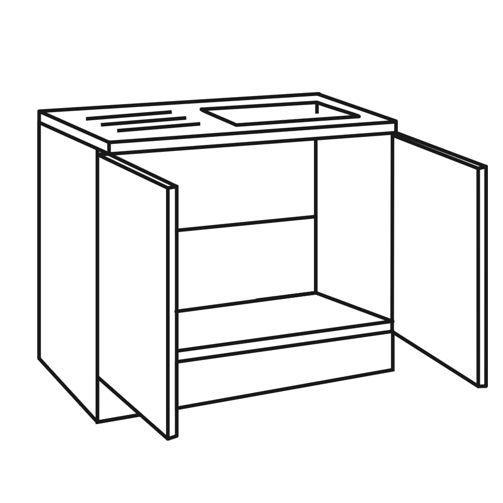 OPTImulti - Spülenunterschrank mit Spülenauflage - Breite 100cm - SPL105-1