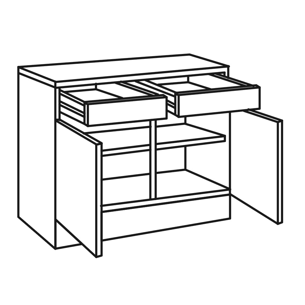 OPTImulti - Unterschrank mit Arbeitsplatte - Höhe 88cm - Tiefe 50cm - Breite 100cm - U105-1