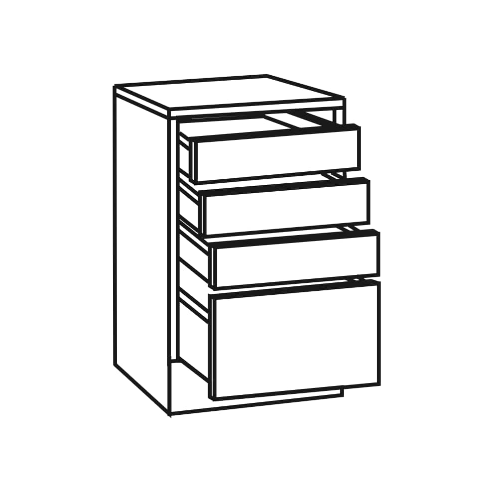 OPTImulti - Unterschrank mit Arbeitsplatte - Höhe 88cm - Tiefe 50cm - Breite 50cm - U545-1