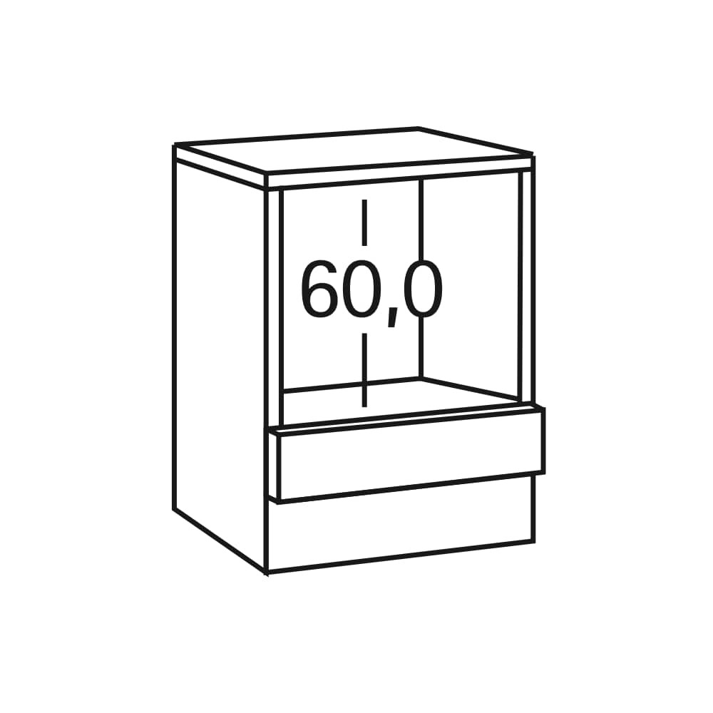 OPTImulti  - Herdumbau mit Arbeitsplatte - Höhe 88cm - Tiefe 60cm - Breite 60cm - U634-1